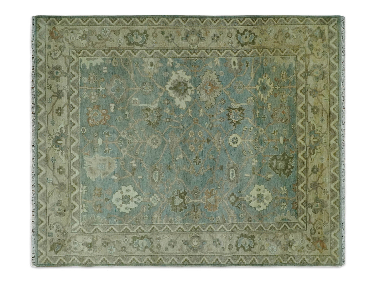 Hand-Knotted Traditional Rug | Oushak Design in Grey