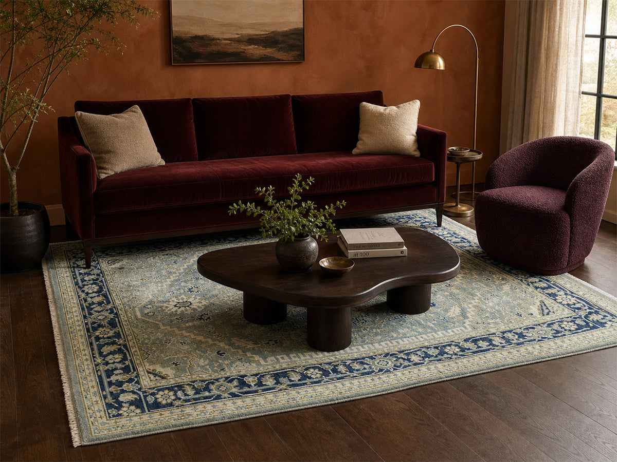 Hand-Knotted Traditional Rug | Heriz Design in Grey