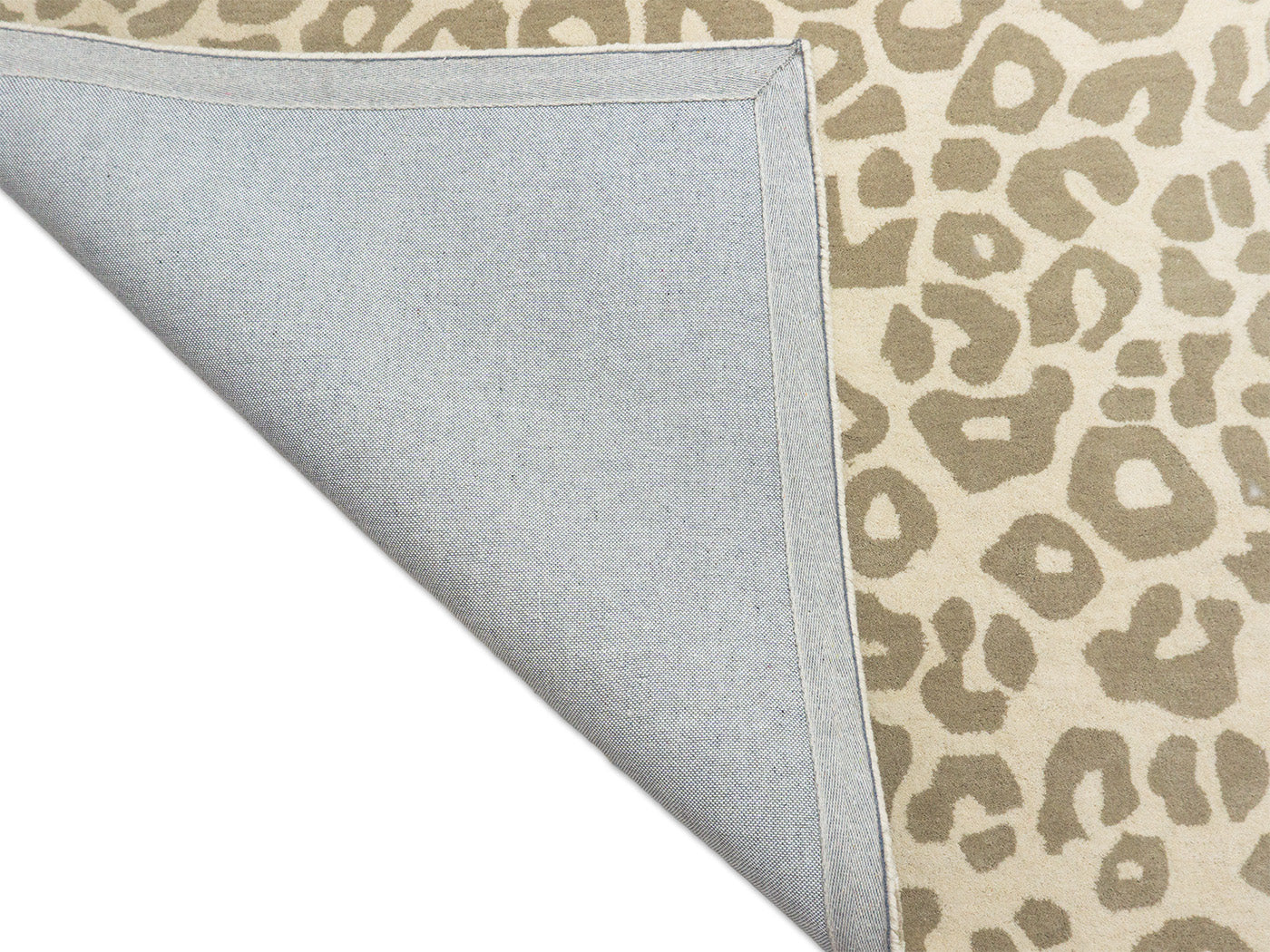 Handmade Beige Leopard Print Rug | Neutral Animal Pattern