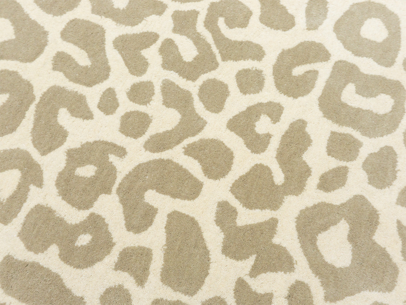Handmade Beige Leopard Print Rug | Neutral Animal Pattern