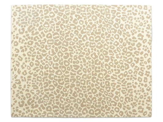 Luxury Handmade Leopard Print Rug | Beige & Ivory Hand Tufted Wool Area Rug