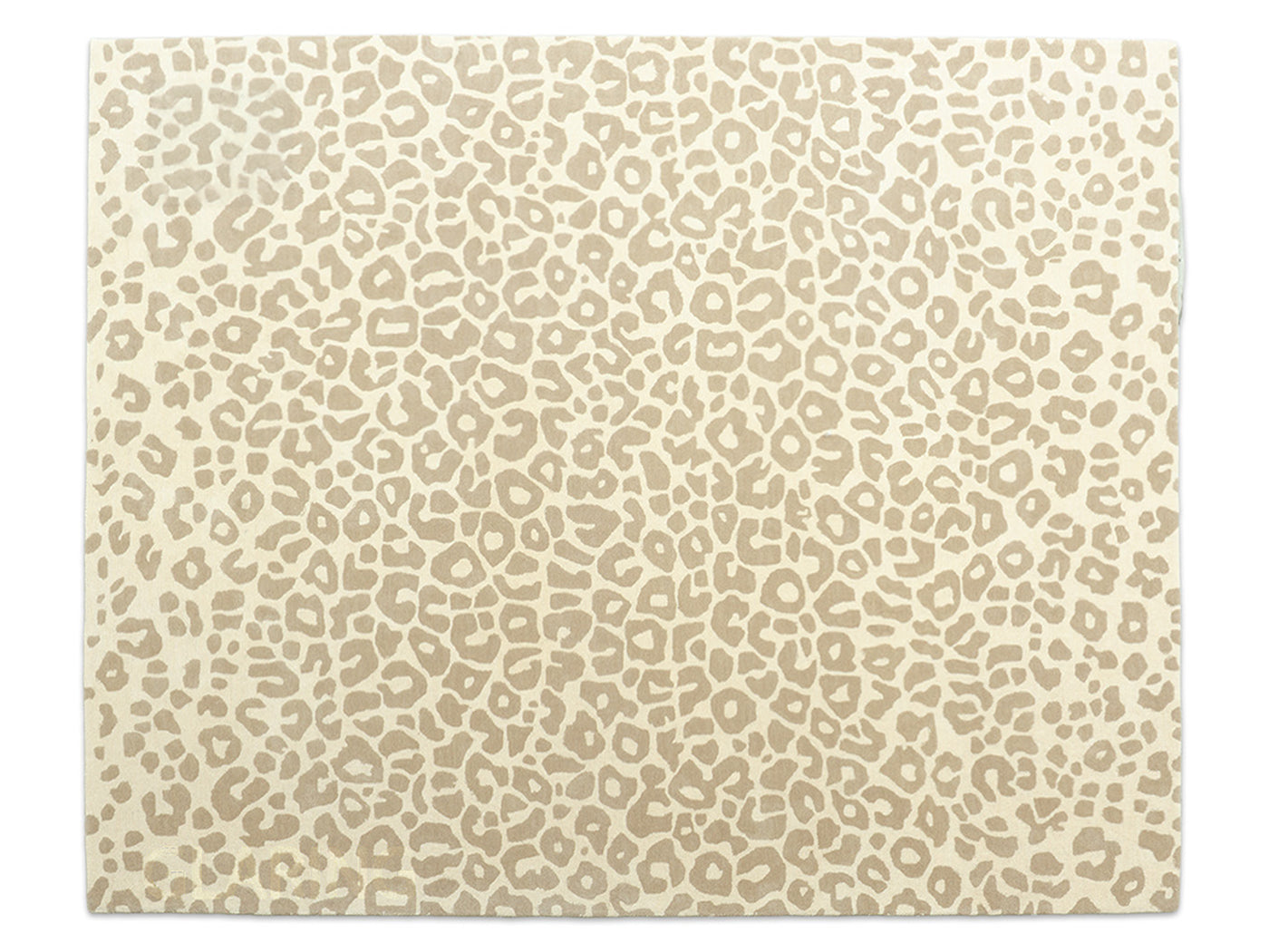 Handmade Beige Leopard Print Rug | Neutral Animal Pattern