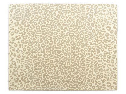 Handmade Beige Leopard Print Rug | Neutral Animal Pattern