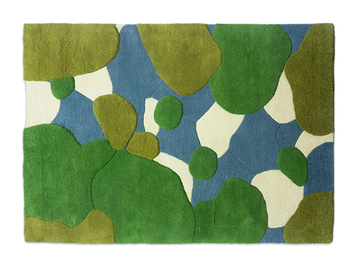 Abstract Green Wool Rug | Hand-Tufted Organic Modern Area Rug