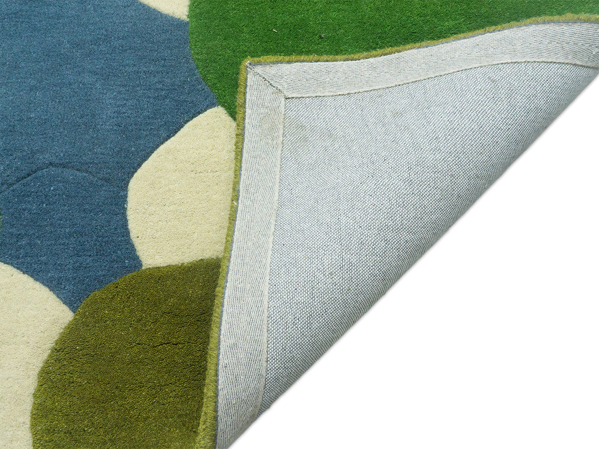 Abstract Green Wool Rug | Hand-Tufted Organic Modern Area Rug