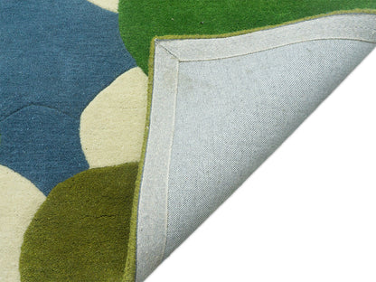 Abstract Green Wool Rug | Hand-Tufted Organic Modern Area Rug