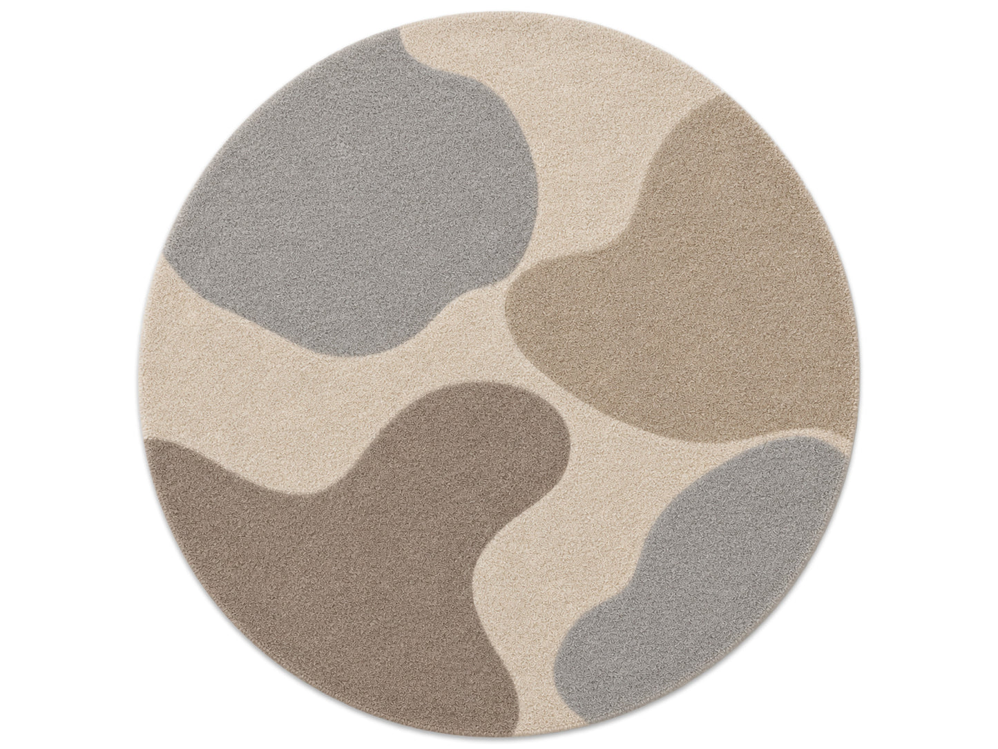 Handmade Abstract Beige Brown Gray Wool Rug | Modern Organic Area Rug