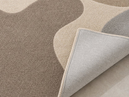 Handmade Abstract Beige Brown Gray Wool Rug | Modern Organic Area Rug