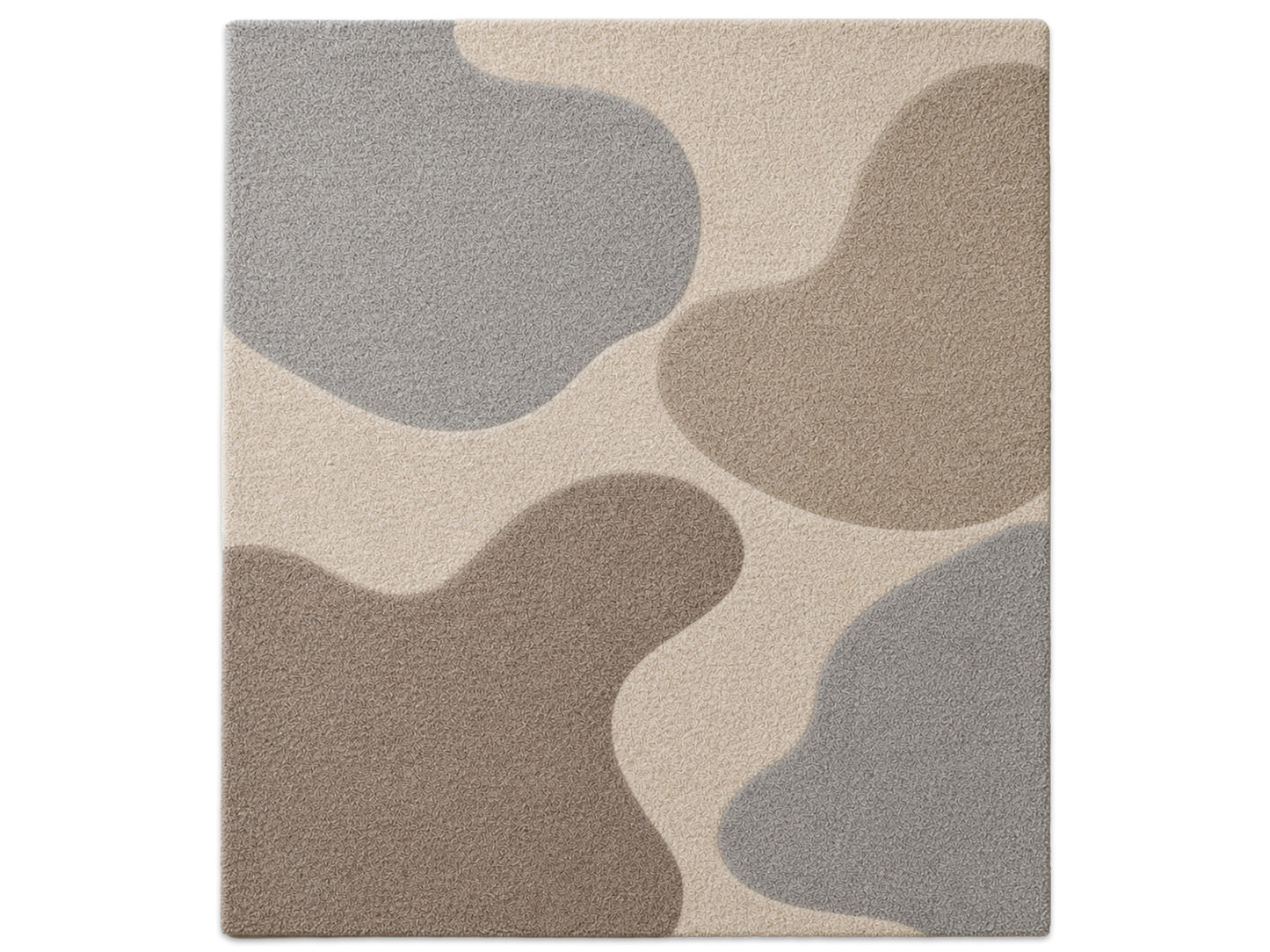 Handmade Abstract Beige Brown Gray Wool Rug | Modern Organic Area Rug