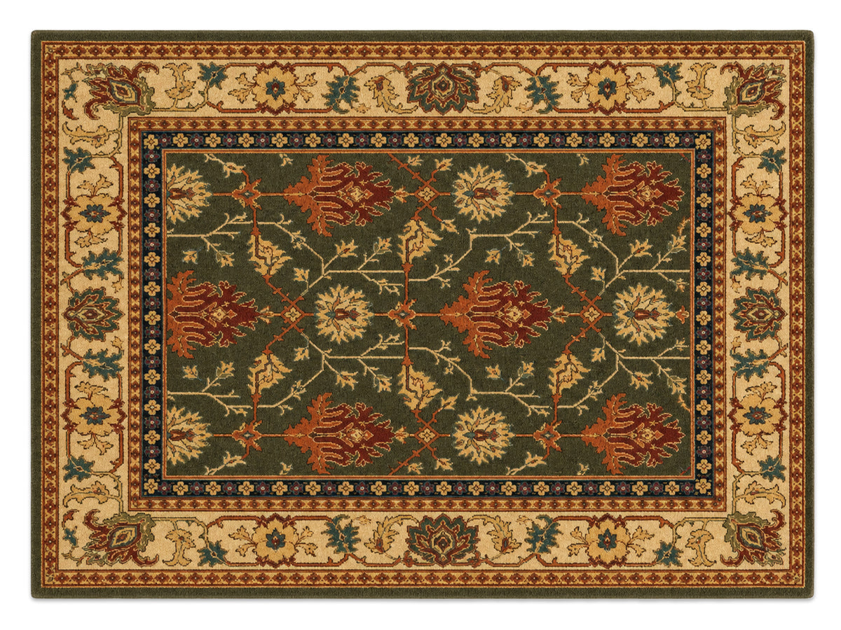 Hand Tufted Traditional Oriental rug | Olive Green Wool Persian Area Rug