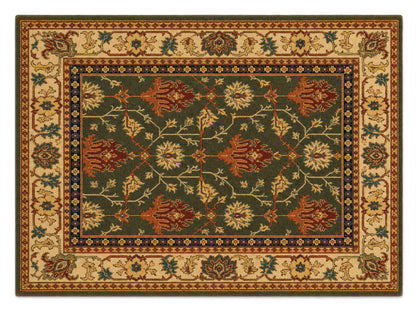 Hand Tufted Wool Rug |  Traditional Floral Oriental rug |Olive Green Persian Area Rug