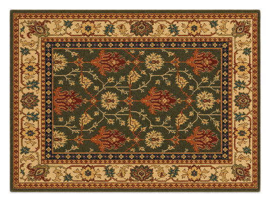 Hand Tufted Wool Rug |  Traditional Floral Oriental rug |Olive Green Persian Area Rug