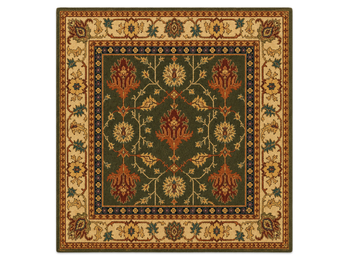 Hand Tufted Traditional Oriental rug | Olive Green Wool Persian Area Rug