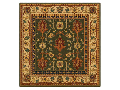 Hand Tufted Wool Rug |  Traditional Floral Oriental rug |Olive Green Persian Area Rug