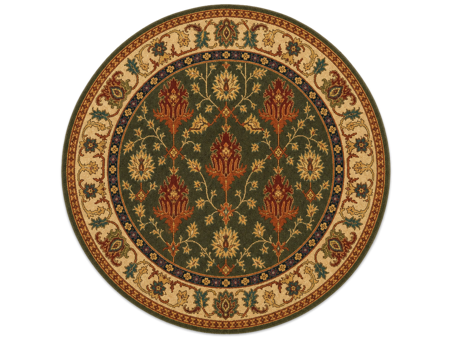Hand Tufted Wool Rug |  Traditional Floral Oriental rug |Olive Green Persian Area Rug