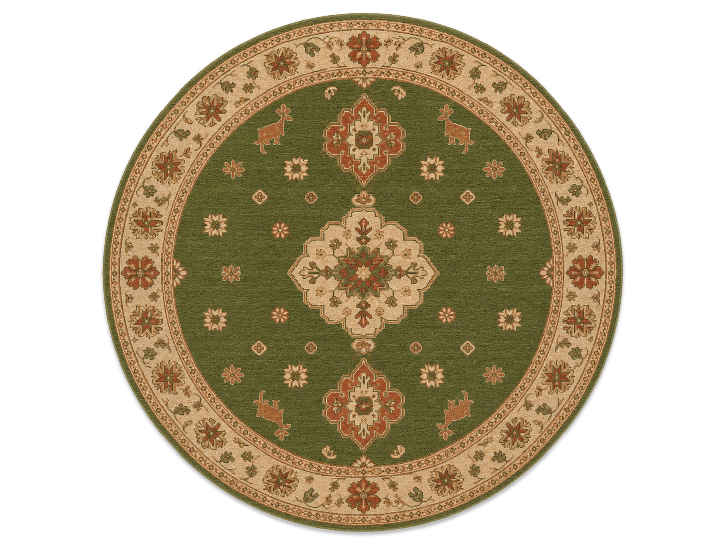 Hand Tufted Wool Rug| Olive Green Persian Kazak Rug |Traditional Tribal  Area Rug