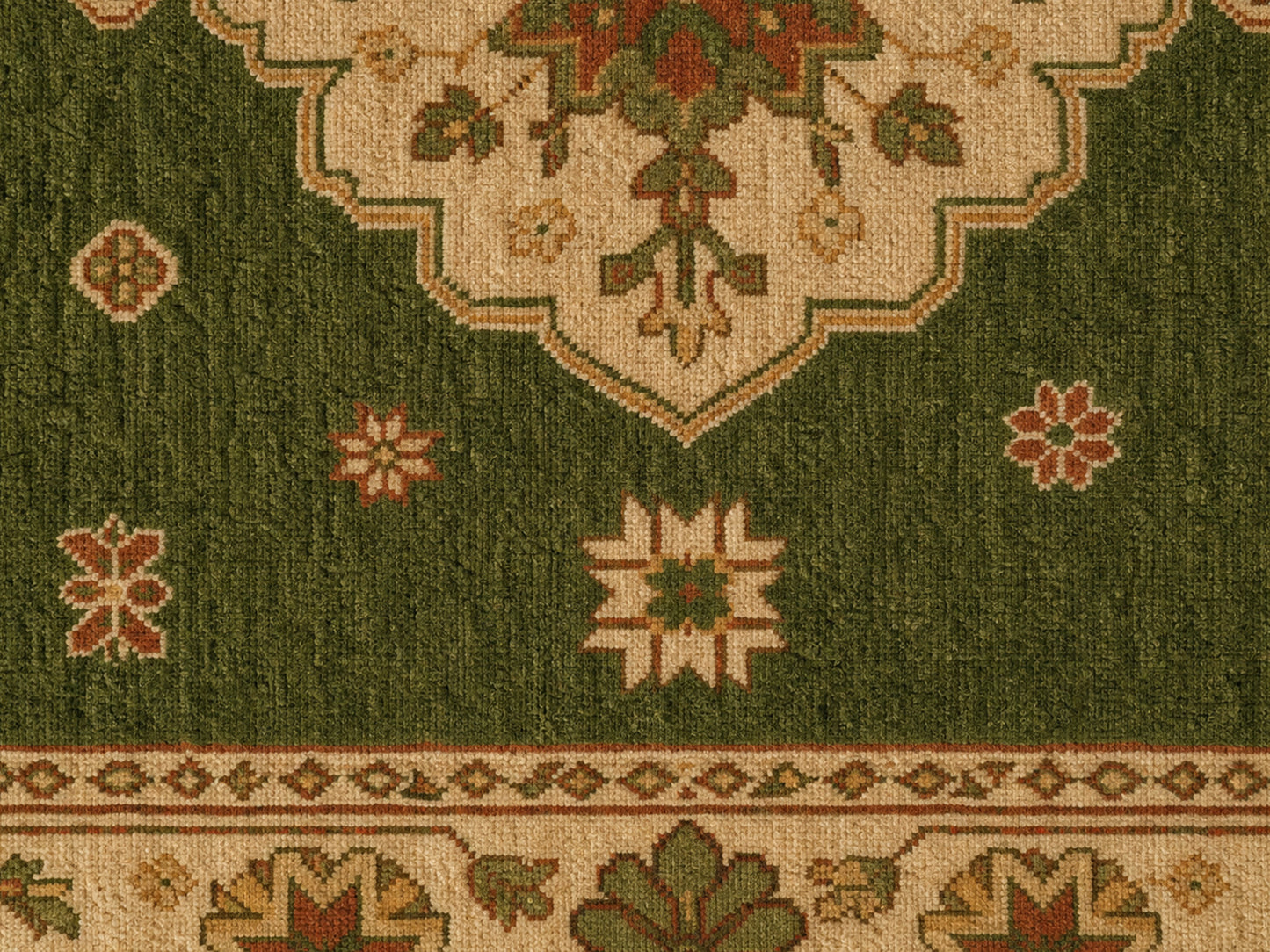 Hand Tufted Wool Rug| Olive Green Persian Kazak Rug |Traditional Tribal  Area Rug