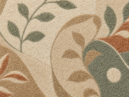 Hand Tufted Wool Rug| modern botanical abstract rug |Sage Green Terracotta Rug