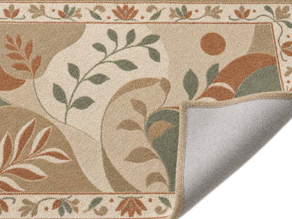 Hand Tufted Wool Rug| modern botanical abstract rug |Sage Green Terracotta Rug