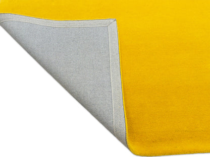 Solid Golden Yellow Hand Tufted Wool Rug | Modern Minimalist Yellow Area Rug