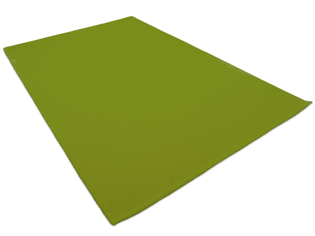 Solid Olive Green Wool Rug | Hand Tufted Modern Green Area Rug