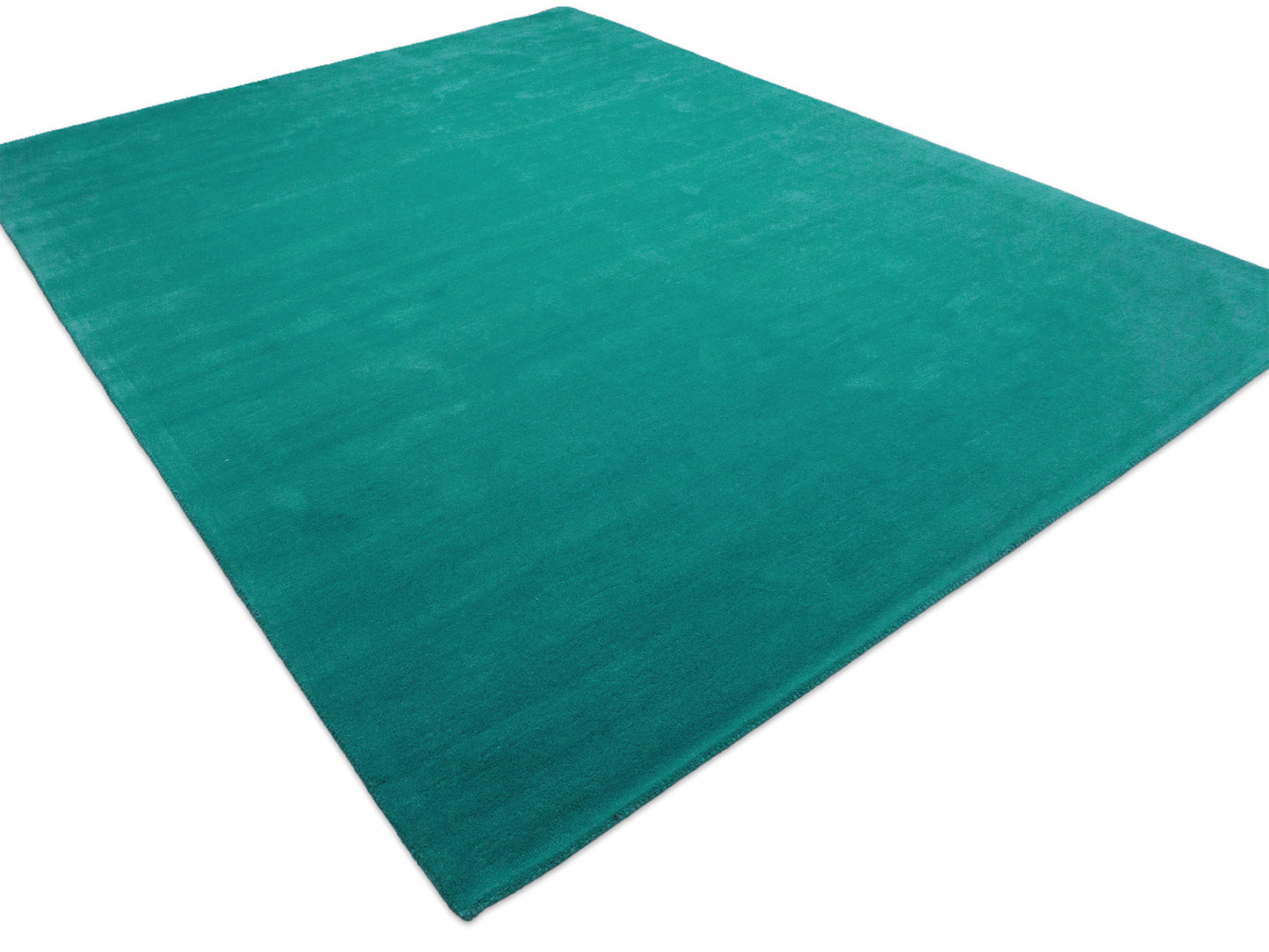 Solid Teal Blue Wool Rug | Hand-Tufted Modern Blue-Green Area Rug