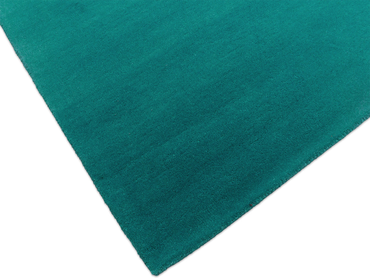 Solid Teal Blue Wool Rug | Hand-Tufted Modern Blue-Green Area Rug