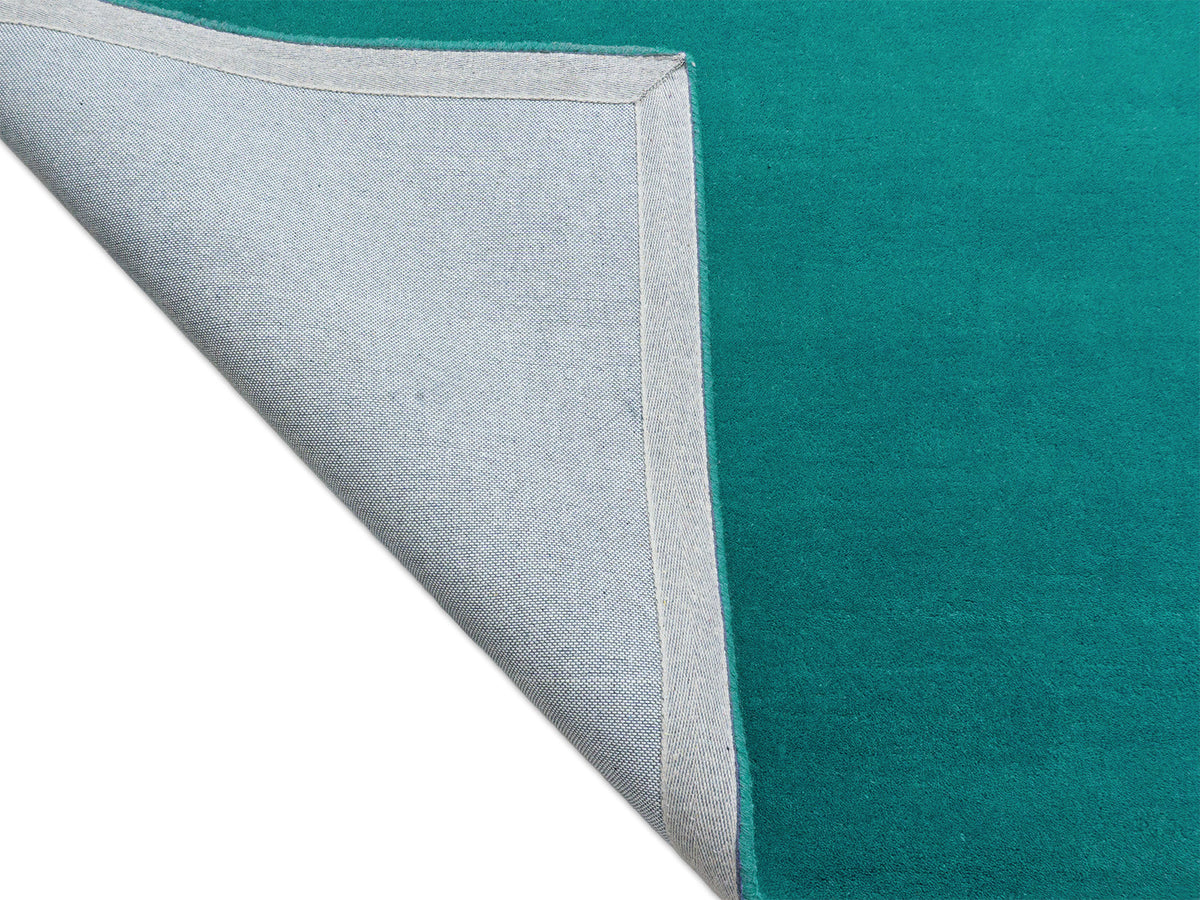 Solid Teal Blue Wool Rug | Hand-Tufted Modern Blue-Green Area Rug