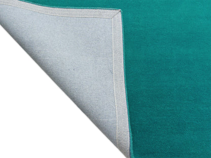 Solid Teal Blue Wool Rug | Hand-Tufted Modern Blue-Green Area Rug