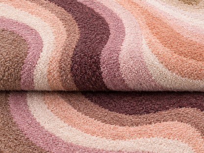 Blush Pink Abstract Topographic Hand-Tufted Wool Rug