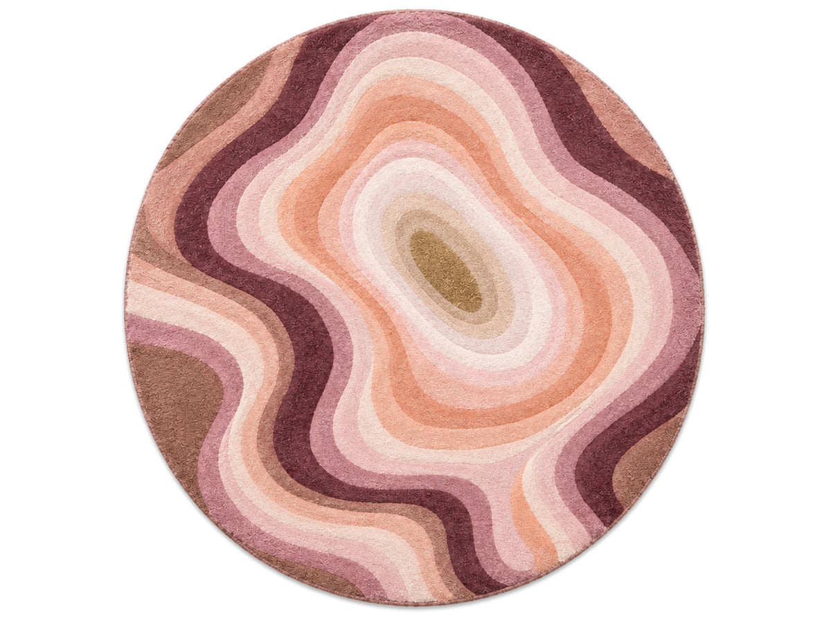 Blush Pink Abstract Topographic Hand-Tufted Wool Rug
