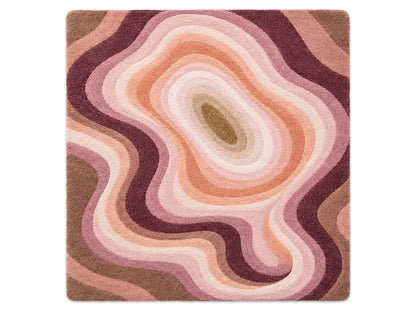 Blush Pink Abstract Topographic Hand-Tufted Wool Rug