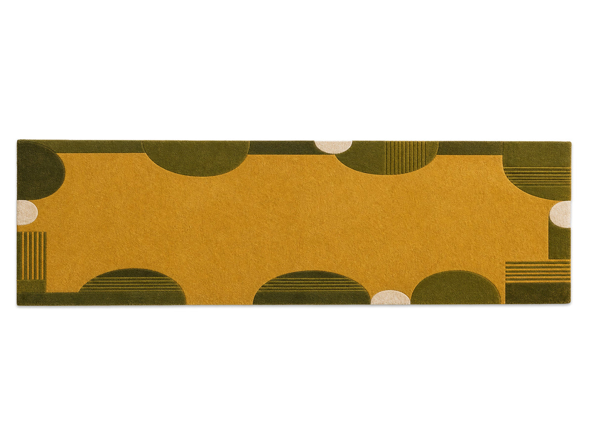 Mustard Gold & Olive Green Geometric Hand-Tufted Wool Rug | Glaring Rugs