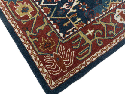 Handmade Traditional Rug | Oriental Design in Blue & Red 8x10