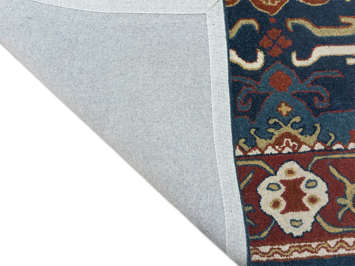 Handmade Traditional Rug | Oriental Design in Blue & Red 8x10