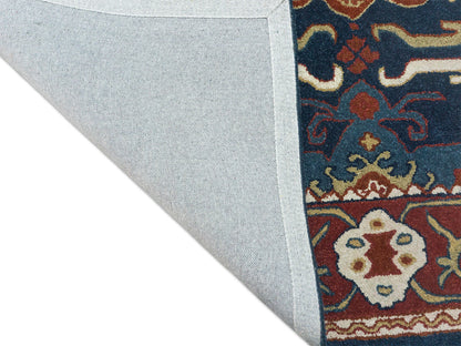 Handmade Traditional Rug | Oriental Design in Blue & Red 8x10