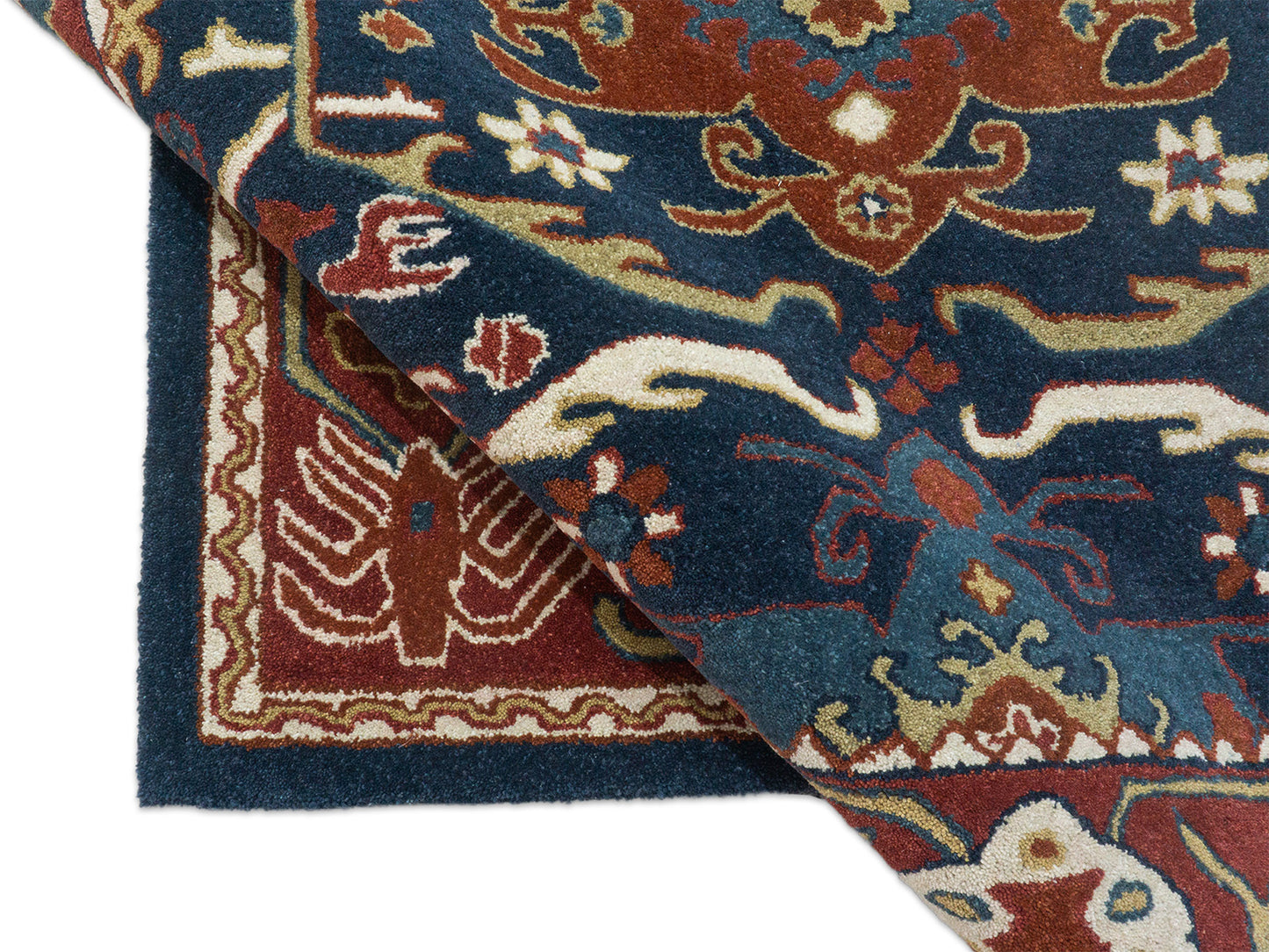 Handmade Traditional Rug | Oriental Design in Blue & Red 8x10