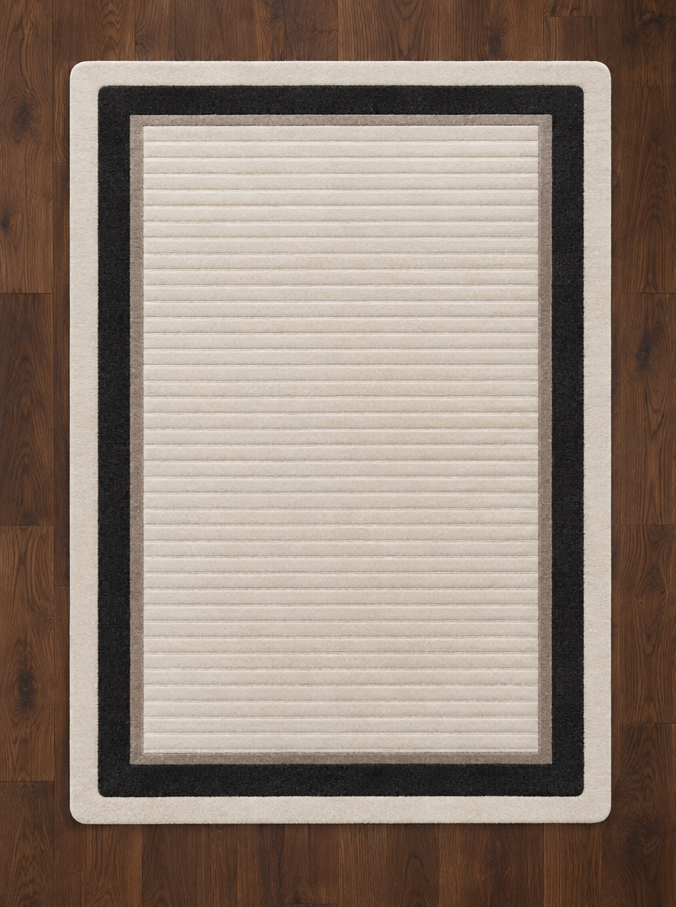 Hand-Tufted Modern Border Rug | Wool and Silk Area Rug 12"x12" Sample