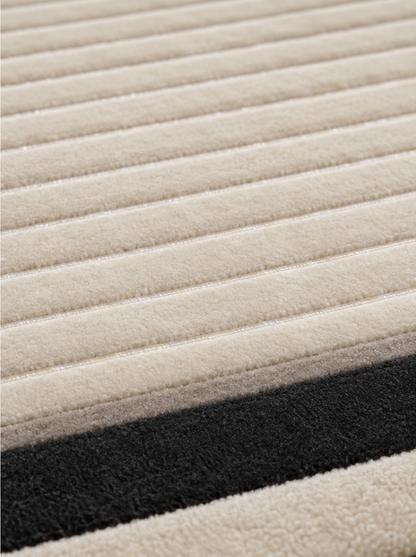 Hand-Tufted Modern Border Rug | Wool and Silk Area Rug 12"x12" Sample