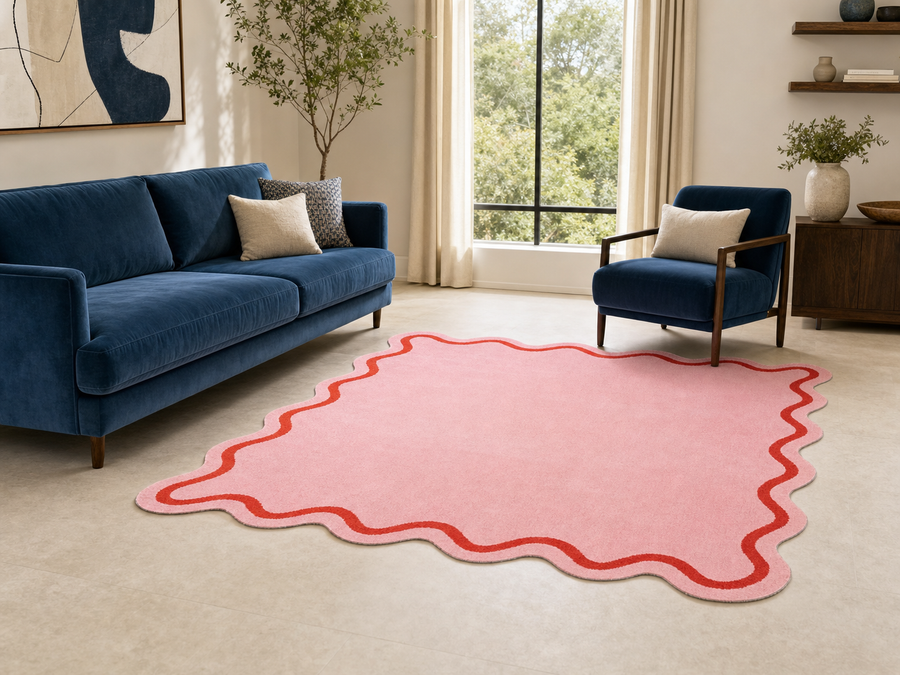 Hand-tufted rug detail