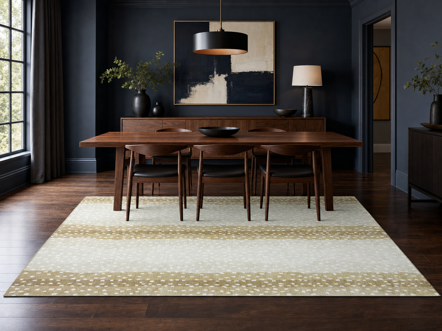 PB Beige Antelope Skin Pattern | Hand-Tufted Wool Area Rug
