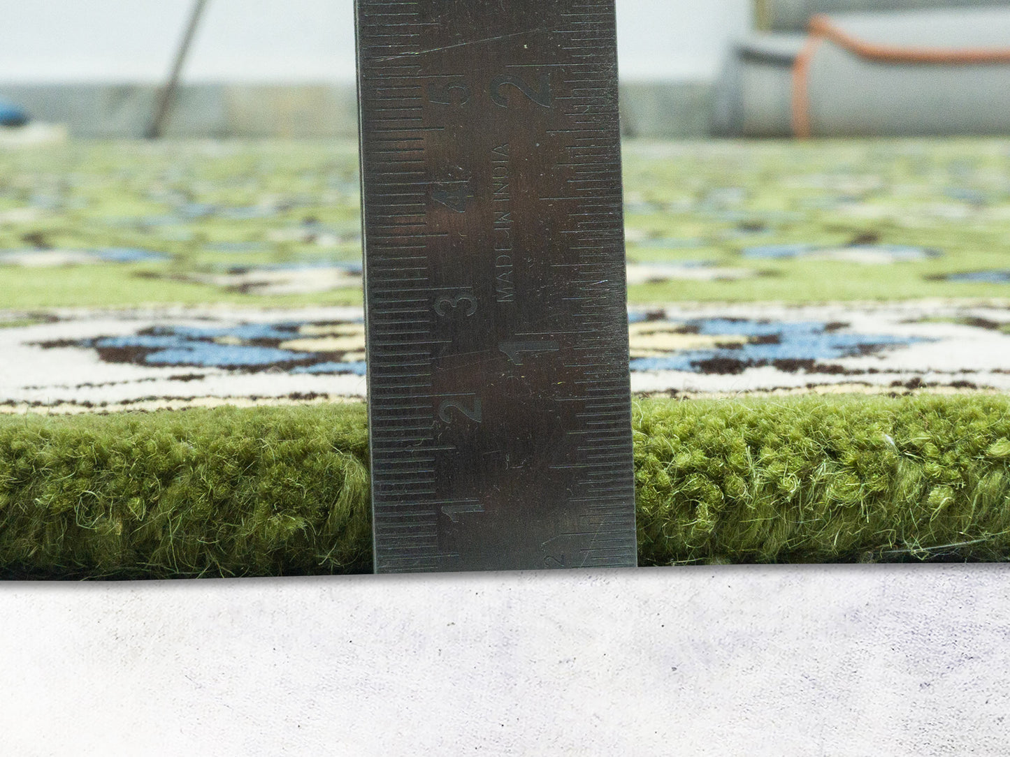 Handmade Olive Green Floral Rug | Persian Oriental Style