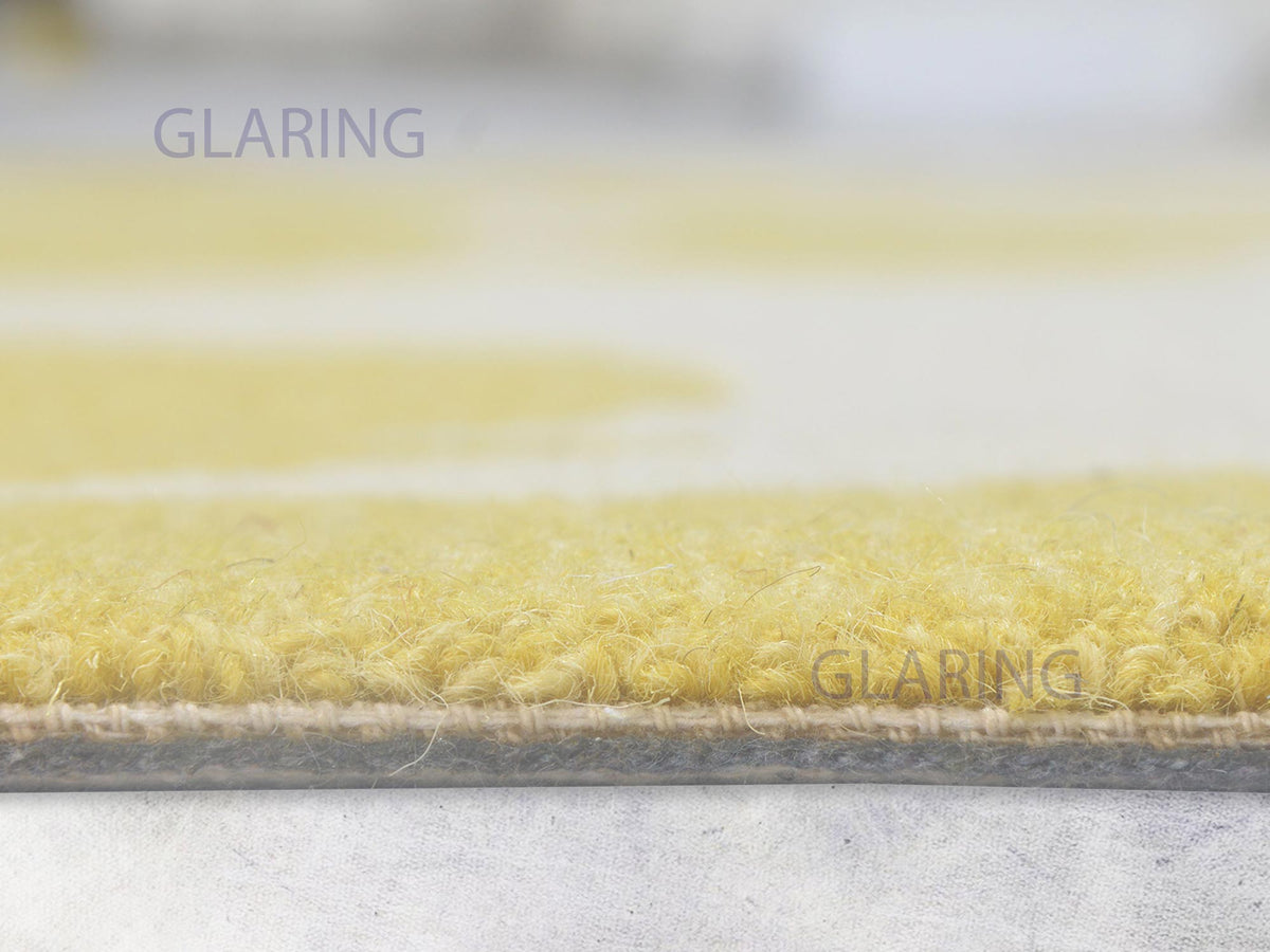 Handmade French Rug | Floral Design in Gold & Beige