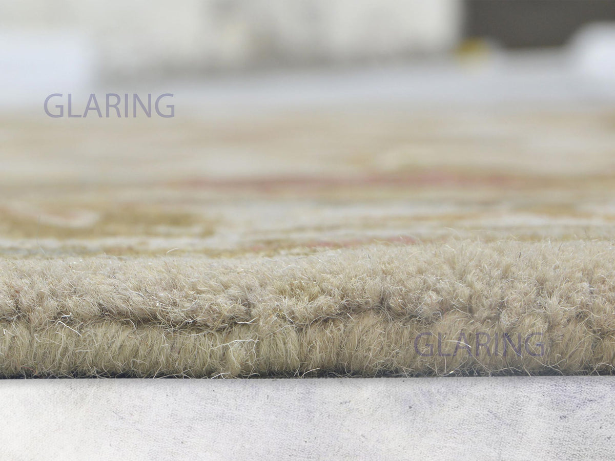 Handmade Kashan Rug | Oriental Design in Beige & Gold