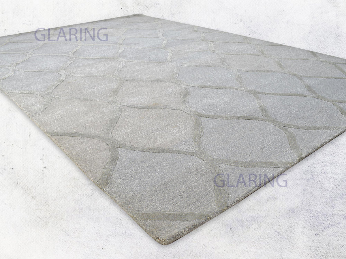Handmade Moroccan Rug | Geometric Design in Grey