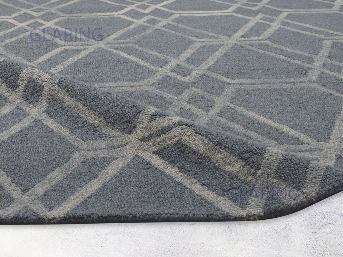 Handmade Moroccan Rug | Geometric Design in Grey & Ivory