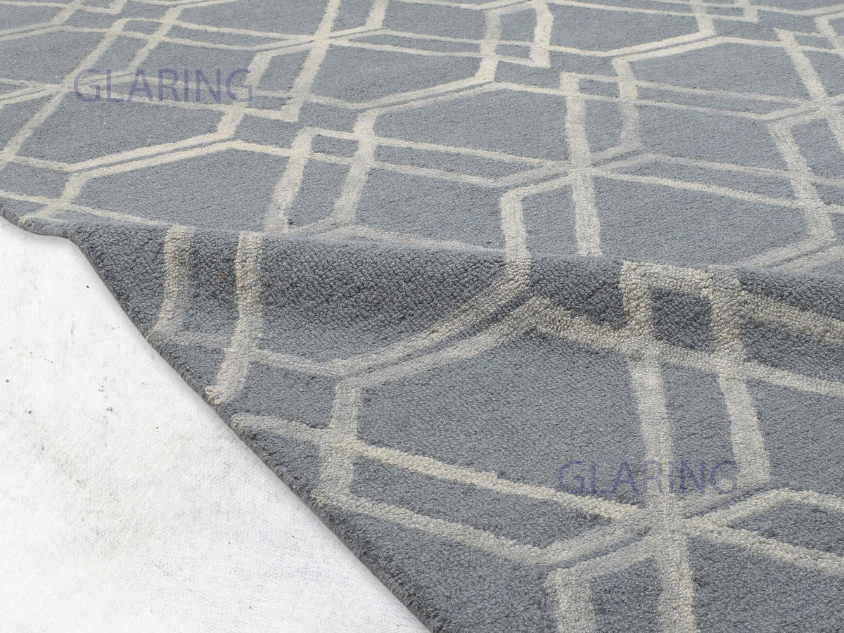 Handmade Moroccan Rug | Geometric Design in Grey & Ivory