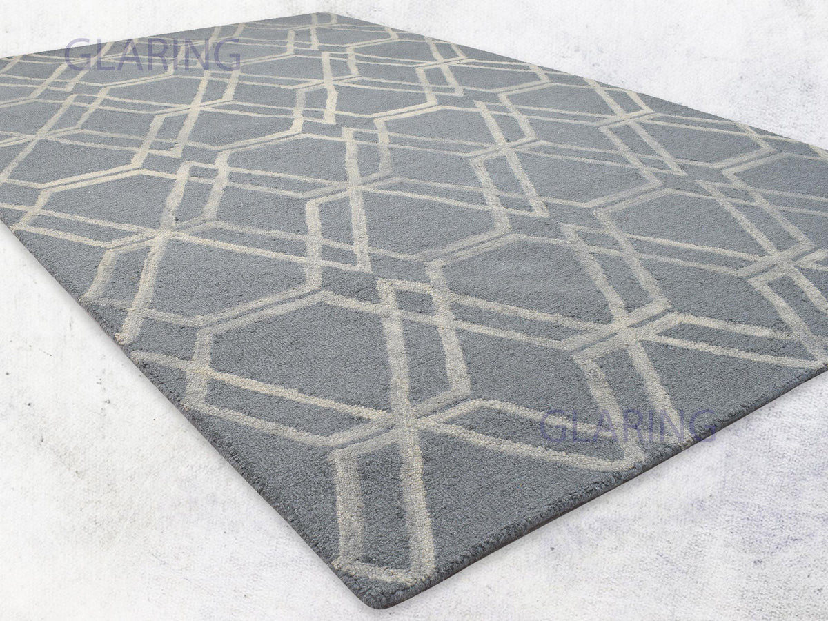 Handmade Moroccan Rug | Geometric Design in Grey & Ivory