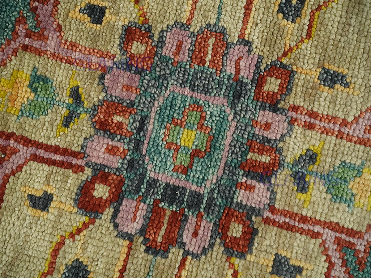 Hand Knotted Wool Oriental Rug | Traditional Persian Style Rug in Pink, Blue & Charcoal