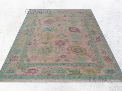 Hand-Knotted Traditional Rug | Floral Design in Pink